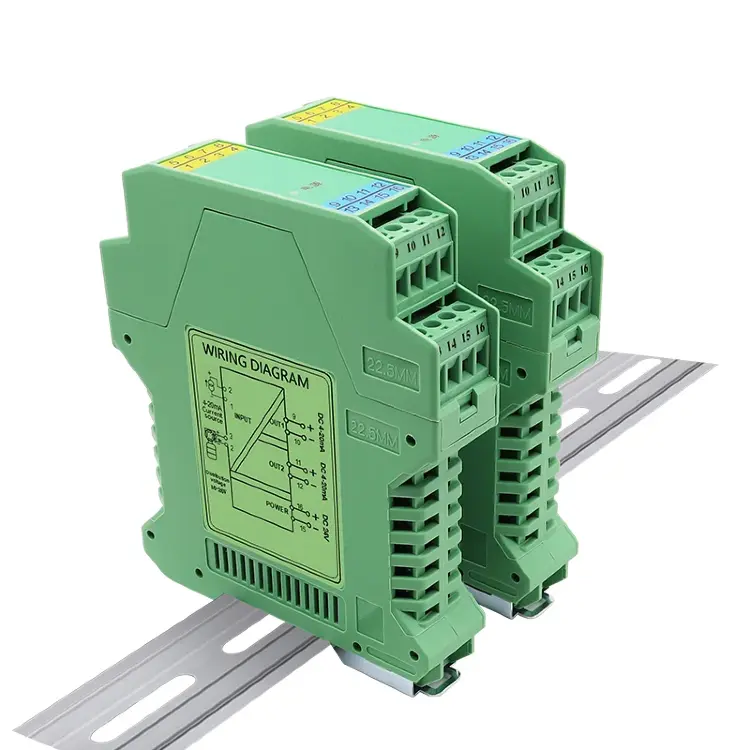 Аналоговый преобразователь сигналов 4-20mA в 0-10V/0-5V DIN-рейка 35мм DC24V