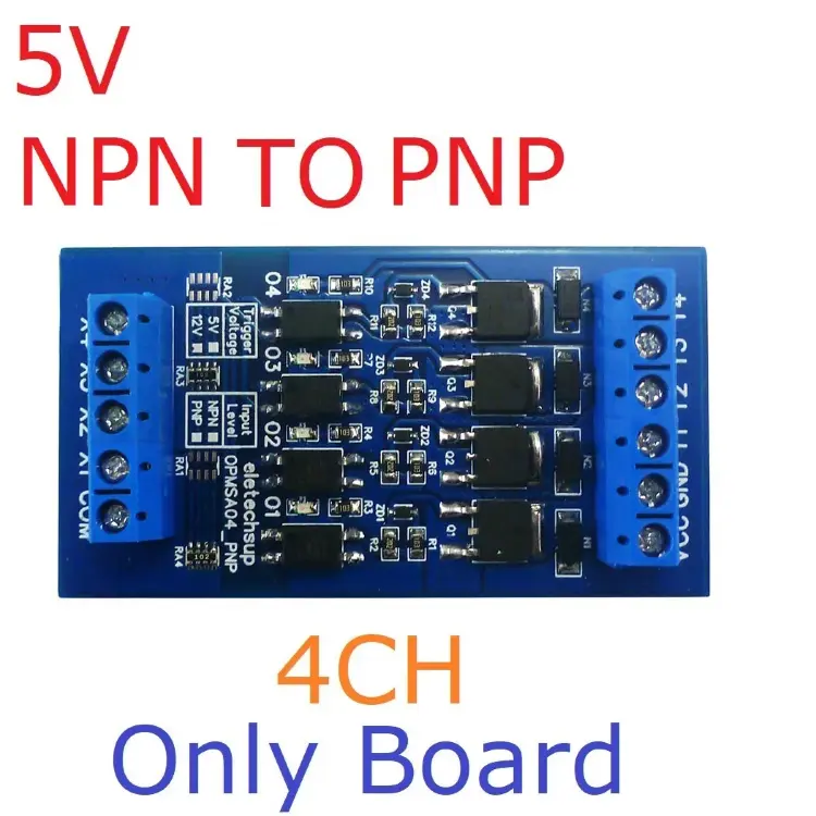 Усилитель сигнала 4CH 5A NPN/PNP для ПЛК DC 3,3-24V на DIN-рейку