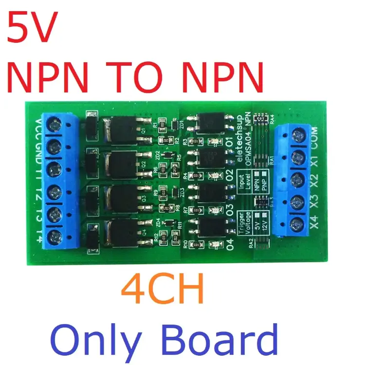 Усилитель сигнала 4CH 5A NPN/PNP для ПЛК DC 3,3-24V на DIN-рейку