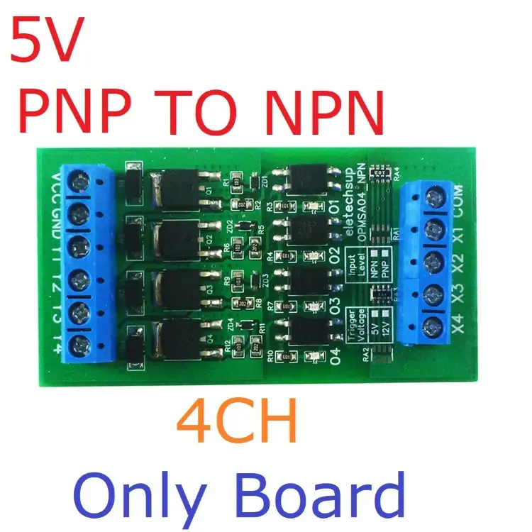 Усилитель сигнала 4CH 5A NPN/PNP для ПЛК DC 3,3-24V на DIN-рейку