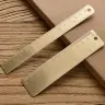 Винтажная латунная линейка с транспортиром