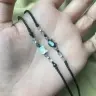 Браслеты из лунного камня и обсидиана, комплект 2 шт