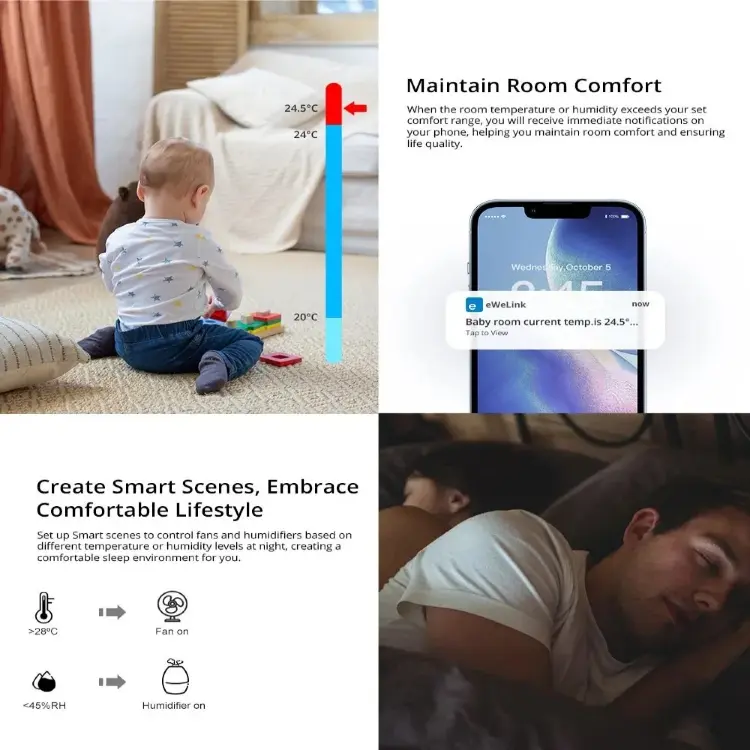 SONOFF SNZB-02P умный датчик температуры и влажности ZigBee