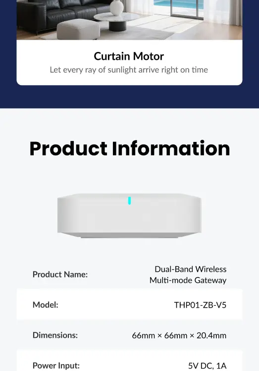 Беспроводной шлюз-хаб ZigBee Bluetooth 2.4G/5G для умного дома