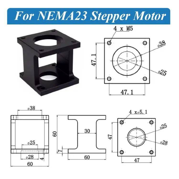 Кронштейн крепления шагового двигателя Nema23/34 для ЧПУ