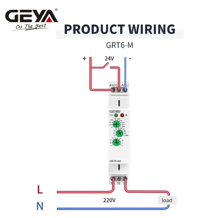 Многофункциональное реле задержки GEYA 10A 24В-240В DIN-рейка