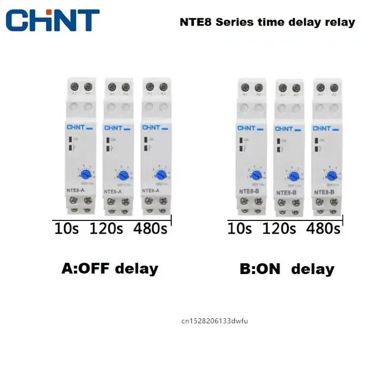 Реле задержки времени CHINT NTE8-A NTE8-B на DIN-рейку AC220V DC24V