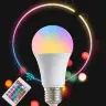 Умная RGB лампа E27 с пультом управления 16 цветов