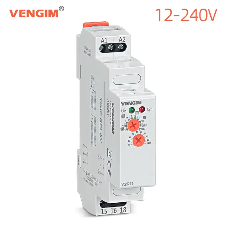 Реле времени 12V/24V/220V DIN на рейку, таймер задержки 0,1с-10 дней