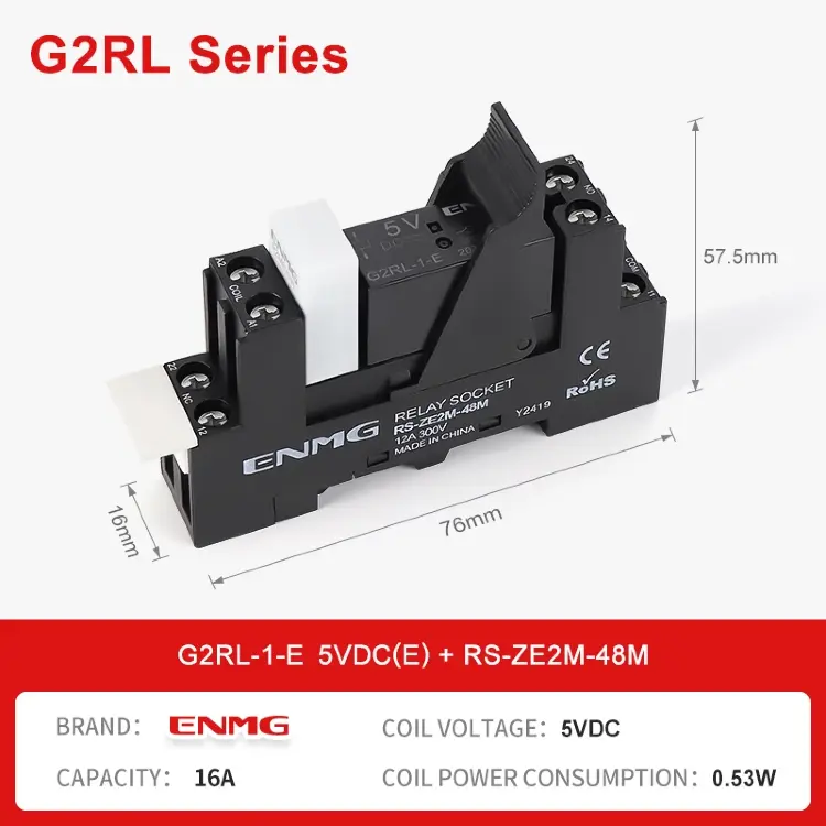 Реле G2RL-1-E/G2RL-2 на DIN-рейку 16A 24В SPDT с LED индикатором