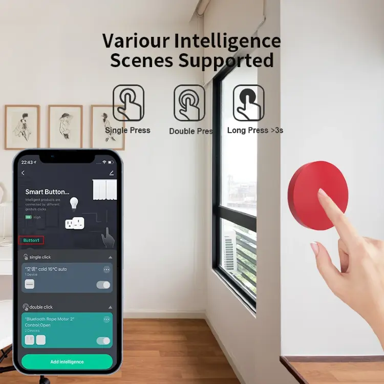 Беспроводная кнопка Zigbee Tuya Smart Life с голосовым управлением