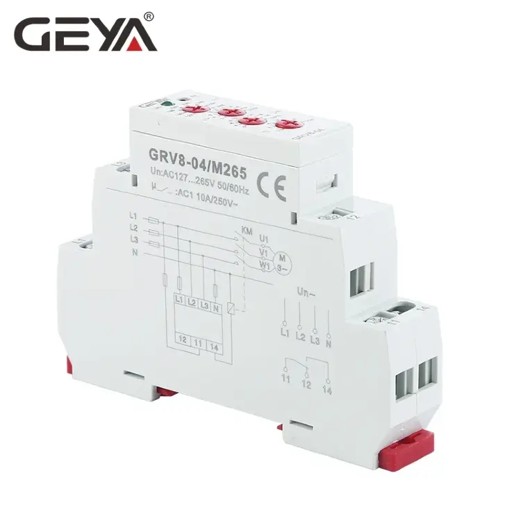 Реле контроля напряжения GEYA GRV8-04 3-фазное на DIN-рейку