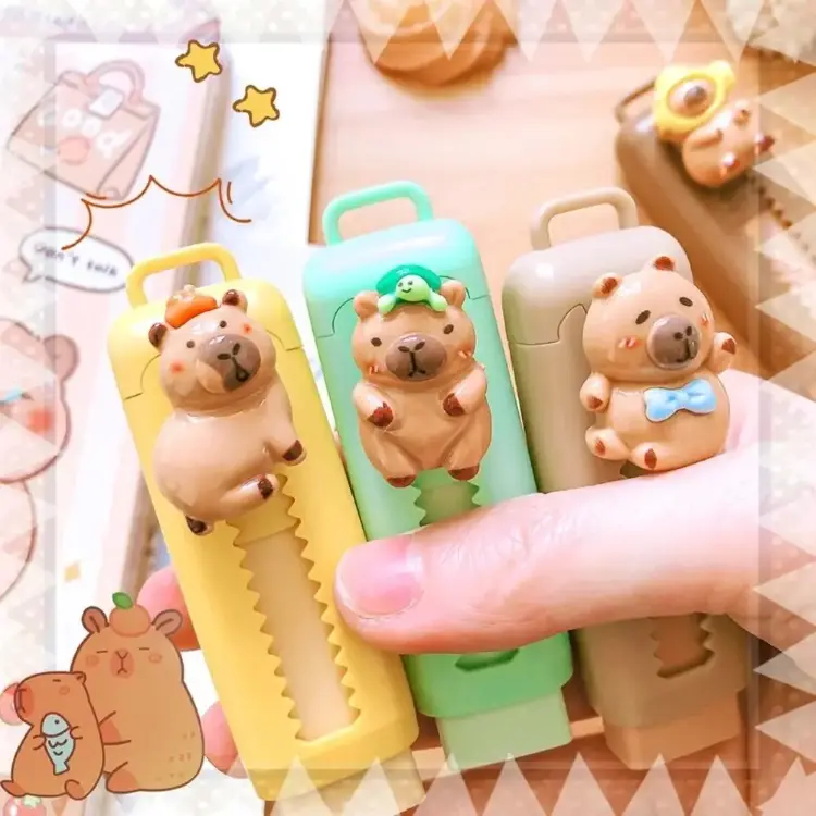 Милый ластик капибара, забавный резиновый ластик для школы и офиса