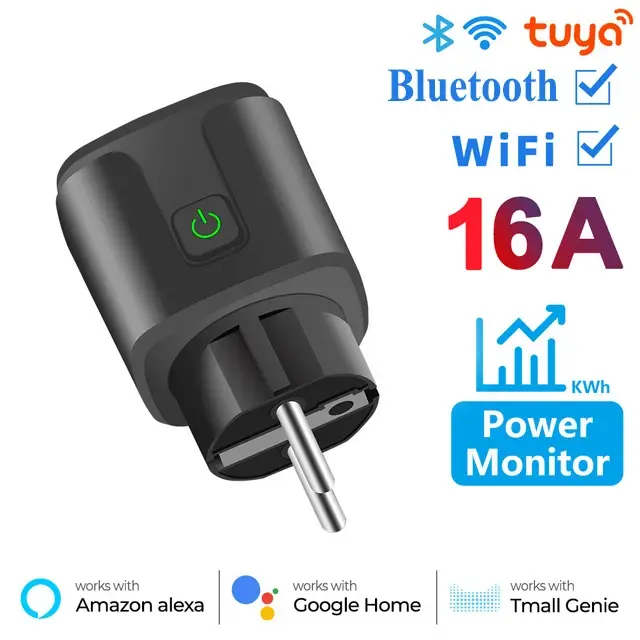 Умная розетка EU 16A/20A AC100-240V Wi-Fi с голосовым управлением