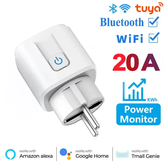 Умная розетка EU 16A/20A AC100-240V Wi-Fi с голосовым управлением