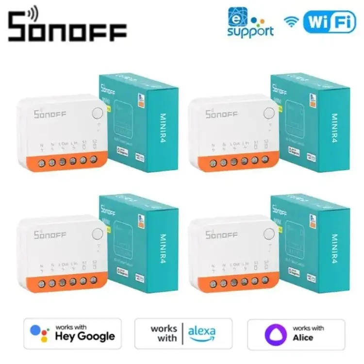 Умный Wi-Fi выключатель Sonoff Mini R4 с реле для умного дома