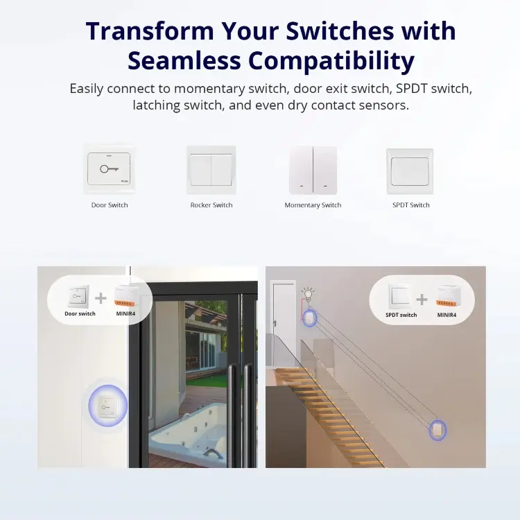 Умный Wi-Fi выключатель Sonoff Mini R4 с реле для умного дома
