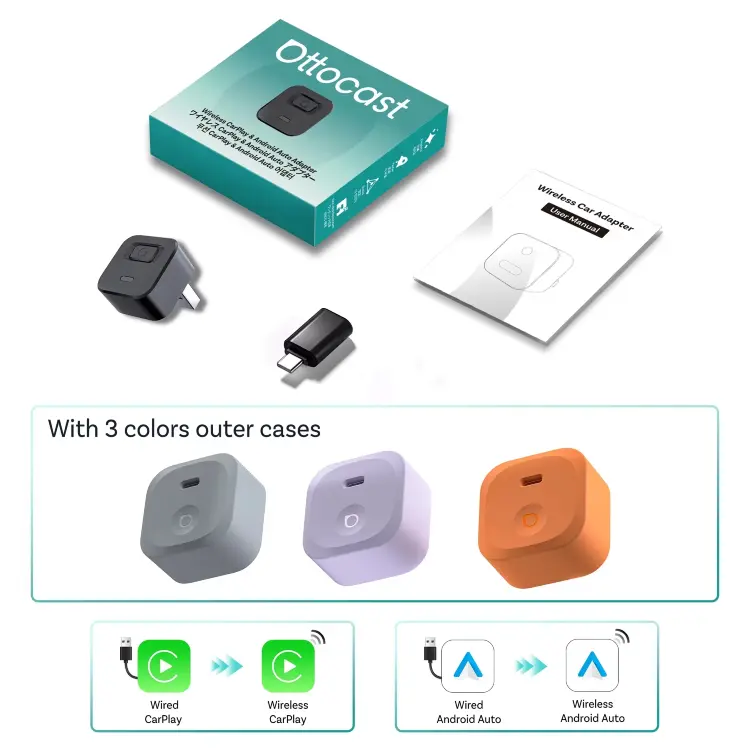 Беспроводной адаптер Ottocast Express Mini Dot для CarPlay и Android Auto
