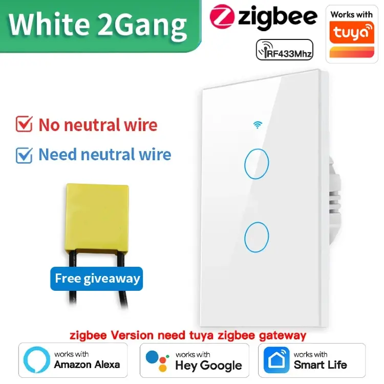 TNCE Tuya умный настенный выключатель Wi-Fi Zigbee 1/2/3/4 клавиши