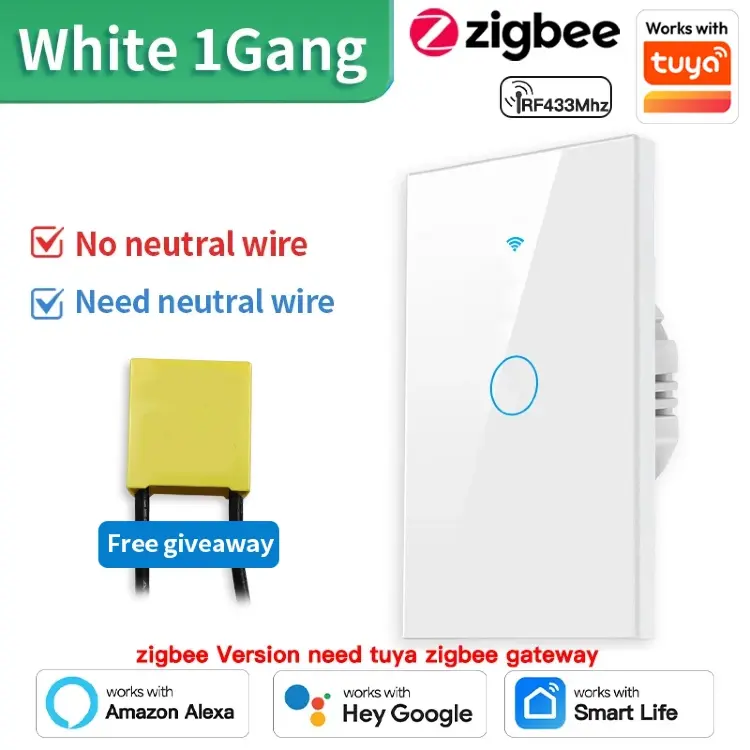 TNCE Tuya умный настенный выключатель Wi-Fi Zigbee 1/2/3/4 клавиши