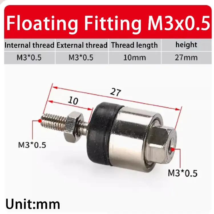 Универсальные плавающие фитинги FD-M3X0.5, FD-M5X0.8, FD-M8X1.25, FD-M12X1.25, FD-M20X1.5, FD-M27X2.0, FD-M30X2, аналог Airtac
