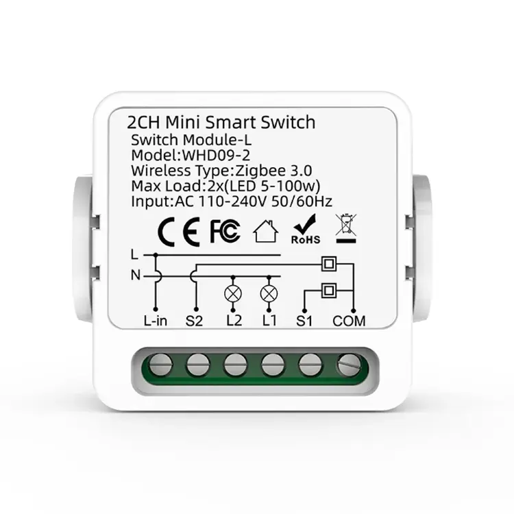 Умный выключатель Tuya Zigbee 1/2/3-клавишный с голосовым управлением