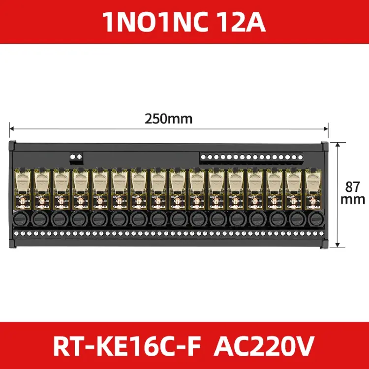 Модуль реле RJ1S RJ2S на DIN-рейку 220В AC/DC 16 каналов 16А 24В DC