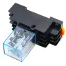 Реле мощности MY4NJ 5A 4NO 4NC DIN-рейка 12-220В с розеткой PYF14A, 10 шт
