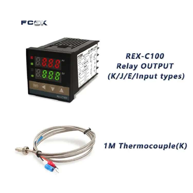 Цифровой терморегулятор REX-C100 PID 220В 400°C с выходом SSR 40A и термопарой K