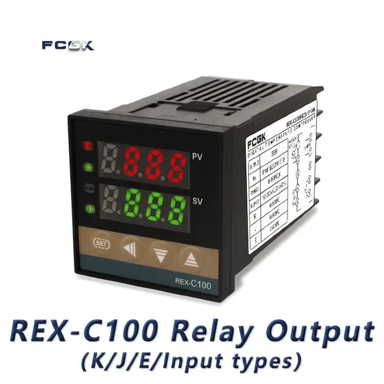 Цифровой терморегулятор REX-C100 PID 220В 400°C с выходом SSR 40A и термопарой K