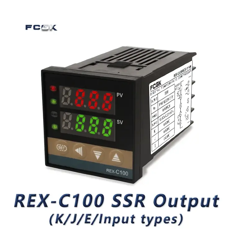 Цифровой терморегулятор REX-C100 PID 220В 400°C с выходом SSR 40A и термопарой K