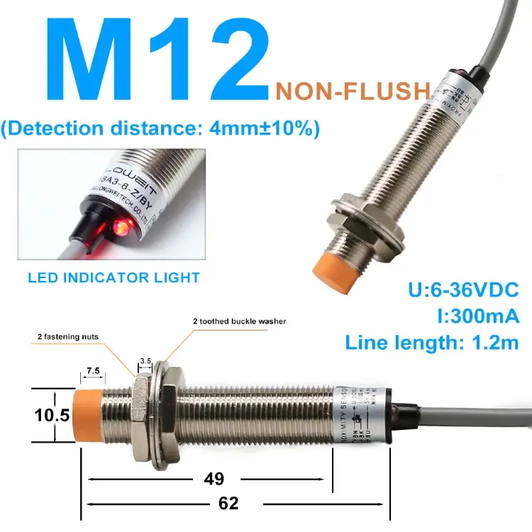 Индуктивный датчик приближения M8 M12 M18 M30 NPN PNP NO NC 12V 220V