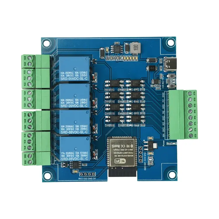 ESP32 RS485 Modbus Wi-Fi Bluetooth релейный модуль 4/8-канальный DC 9-24V Type-C