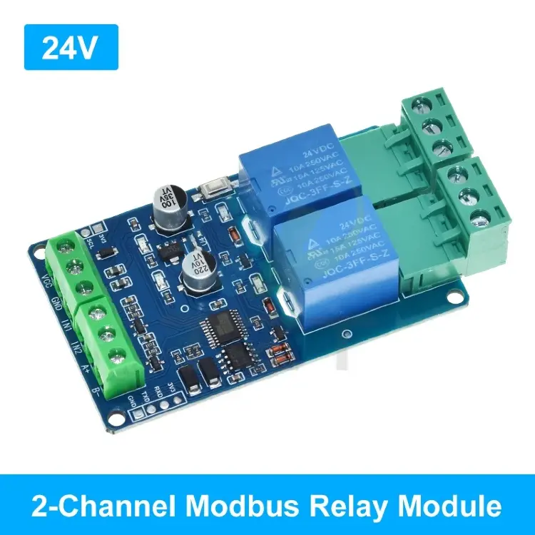 Релейный модуль Modbus-RTU RS485 1/2/4/8 каналов 10A 5-24В с оптопарой изоляцией