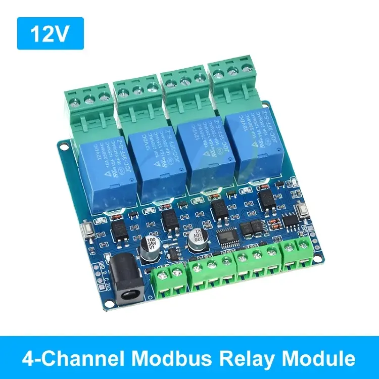 Релейный модуль Modbus-RTU RS485 1/2/4/8 каналов 10A 5-24В с оптопарой изоляцией