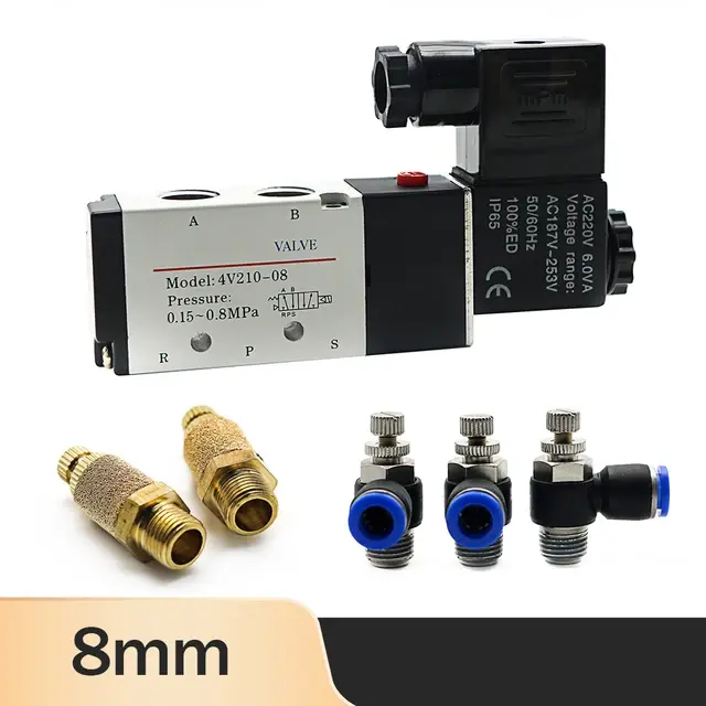 Пневматический электромагнитный клапан 4V210-08 5-позиционный 12V/24V/220V