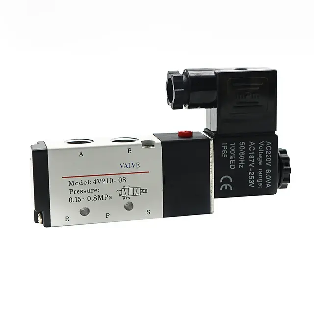 Пневматический электромагнитный клапан 4V210-08 5-позиционный 12V/24V/220V