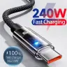Нейлоновый кабель USB Type-C 240W с LED дисплеем