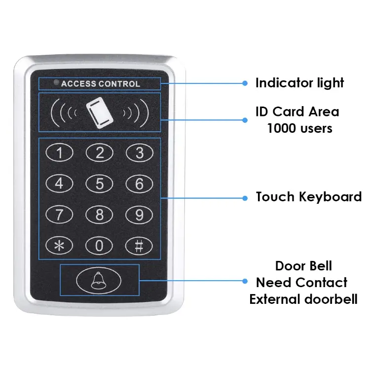 RFID клавиатура контроля доступа 125 кГц EM Card Reader M203