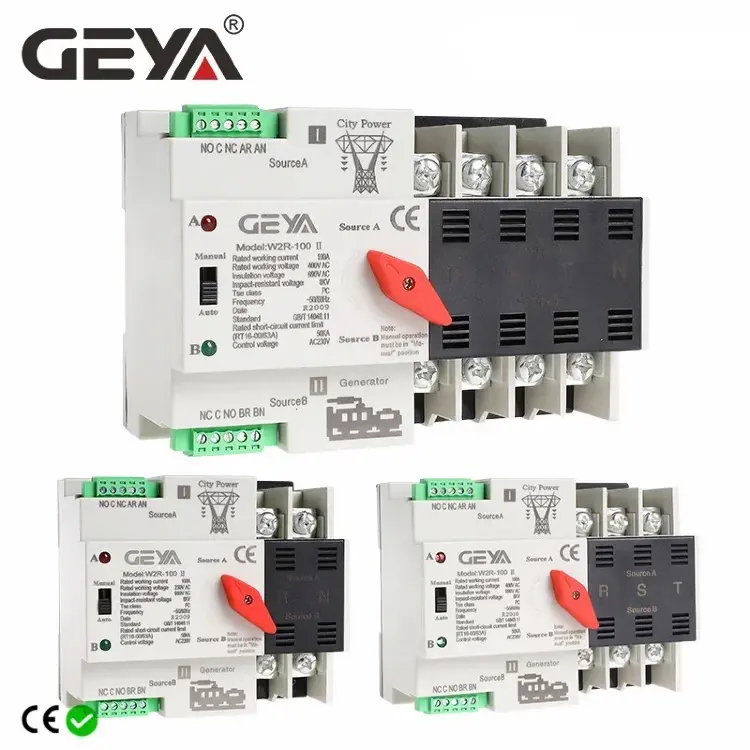 GEYA W2R Mini ATS автоматический переключатель 63A 100A 110В 220В