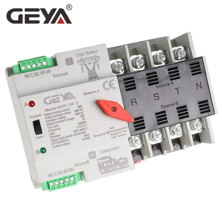 GEYA W2R Mini ATS автоматический переключатель 63A 100A 110В 220В
