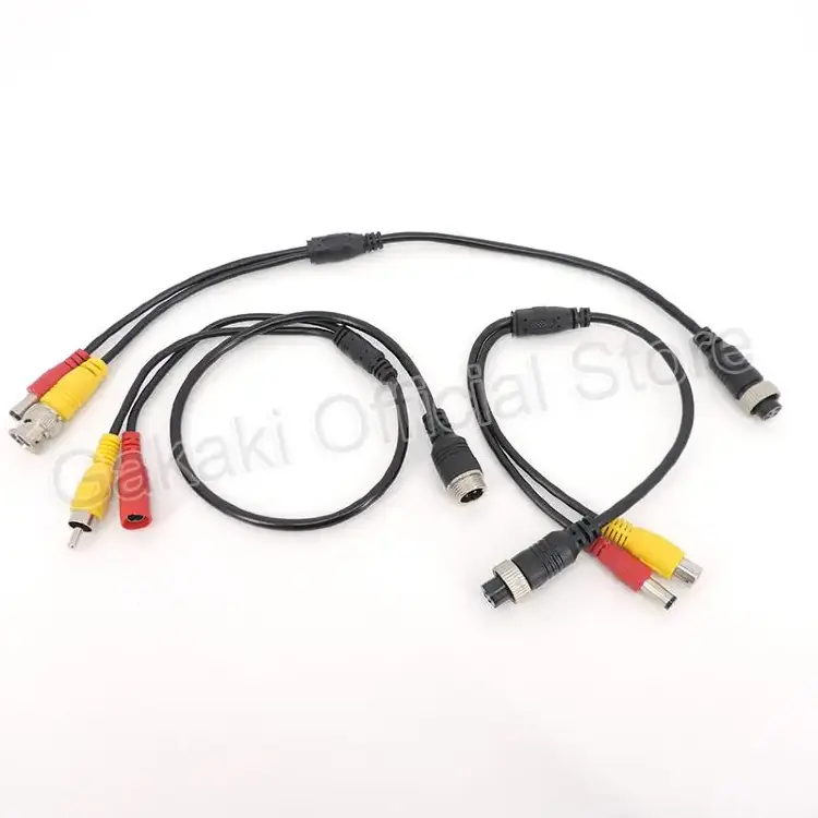 Удлинительный кабель-адаптер M12 4-контактный на BNC DC RCA для камер видеонаблюдения