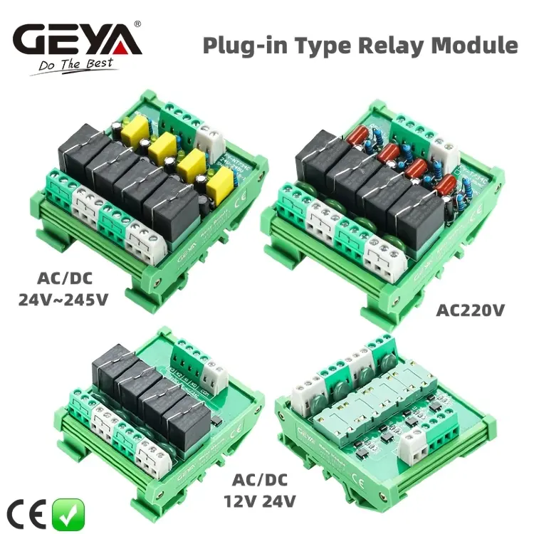 Релейный модуль GEYA GY-T73-S 4-канальный AC/DC24V-245V DIN