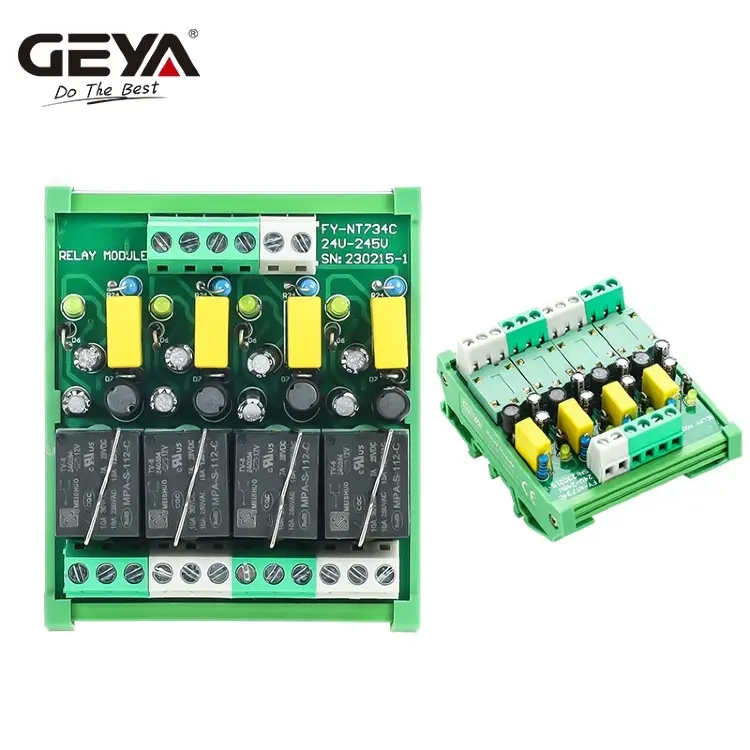 Релейный модуль GEYA GY-T73-S 4-канальный AC/DC24V-245V DIN