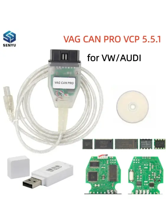 Диагностический кабель VCP VAG Can Pro 5.5.1 USB OBD/OBD2 для VW и AUDI