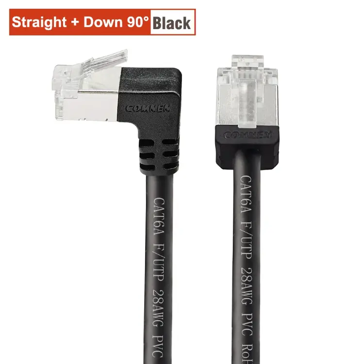 Кабель Ethernet RJ45 Cat6a COMNEN угловой 90 градусов