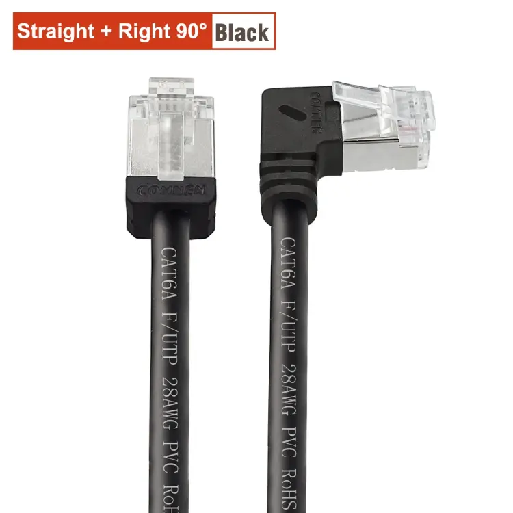 Кабель Ethernet RJ45 Cat6a COMNEN угловой 90 градусов