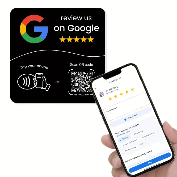 Программируемая NFC-карта для отзывов Google