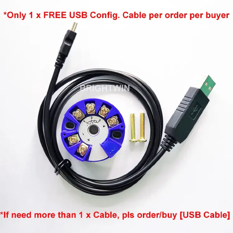 Преобразователь температуры BRT TCH2 PT100 4-20mA с USB программированием