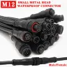 M12 металлический водонепроницаемый IP68 кабель питания с разъемами папа-мама 20 см